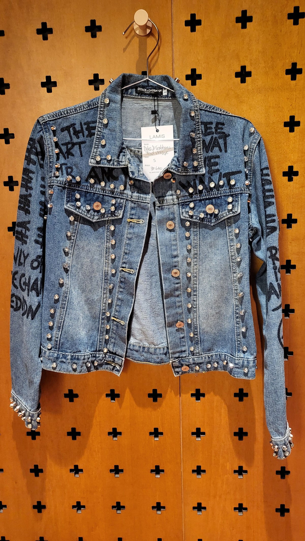 D&G (Dolce & Gabbana) studded vintage denim jacket