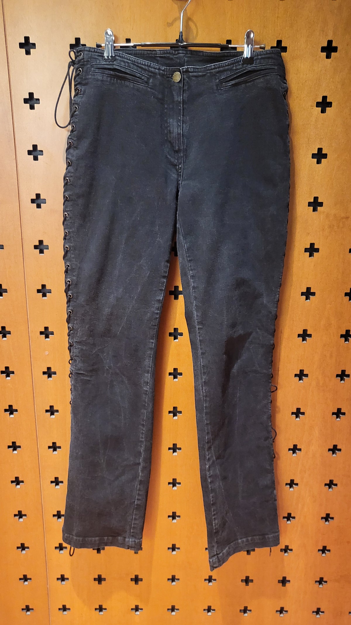 Plein Sud side lace stretch jeans black