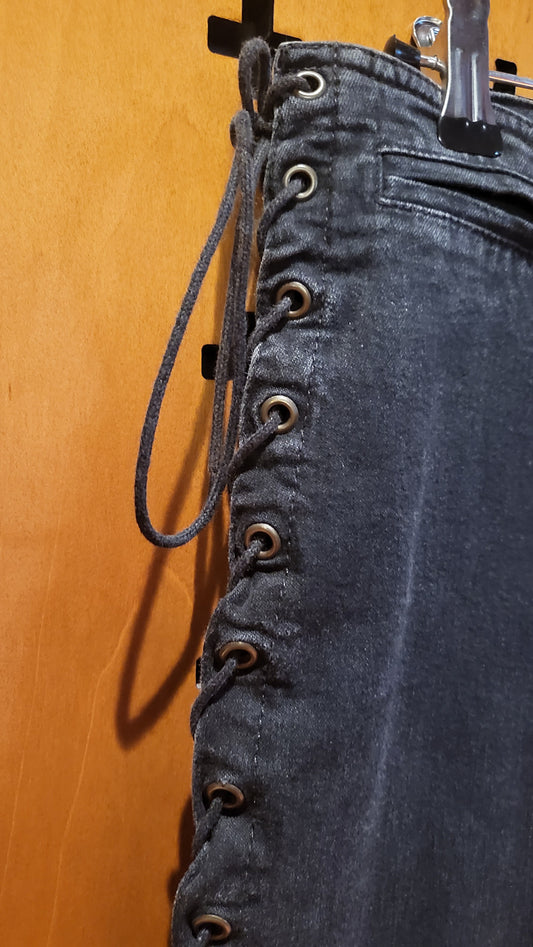 Plein Sud side lace stretch jeans black